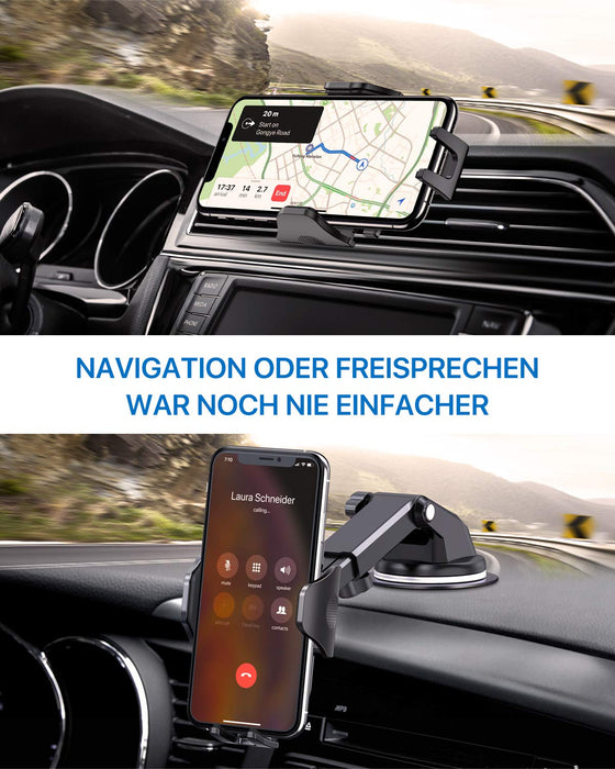 Andobil Uchwyt samochodowy na telefon komórkowy, montowany na otworze wentylacji lub na przyssawki, 3 w 1, uniwersalny uchwyt na smartfon do iPhone 11, 11 Pro, Samsung Galaxy Note 10/S10, Huawei, Xiaomi, LG i inne
