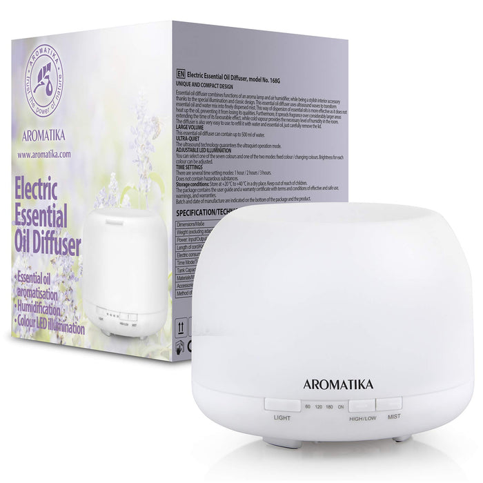 Essential Oil Diffuser 500ml - Ultrasonic Humidification - Aromatherapy Diffuser Humidifier- 7 Color LED Lights - for Room - Home - Office - Yoga - Salon - Spa - Office - Bedroom - Best for Gift
