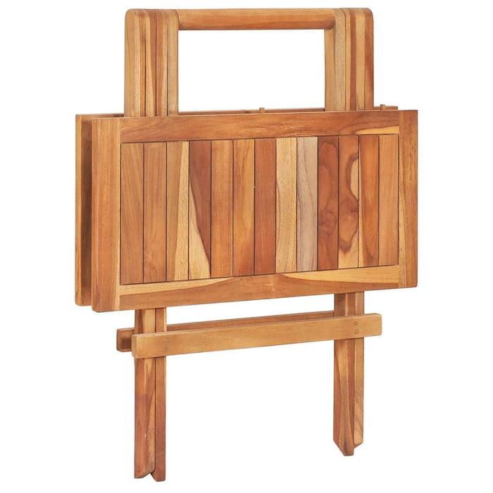 MOONAIRY 3-częściowy zestaw Bistro z antracytową poduszką, zestaw ogrodowy stół i krzesła, meble balkonowe na mały balkon, meble tarasowe, zestaw balkonowy, meble balkonowe, drewno lite tekowe