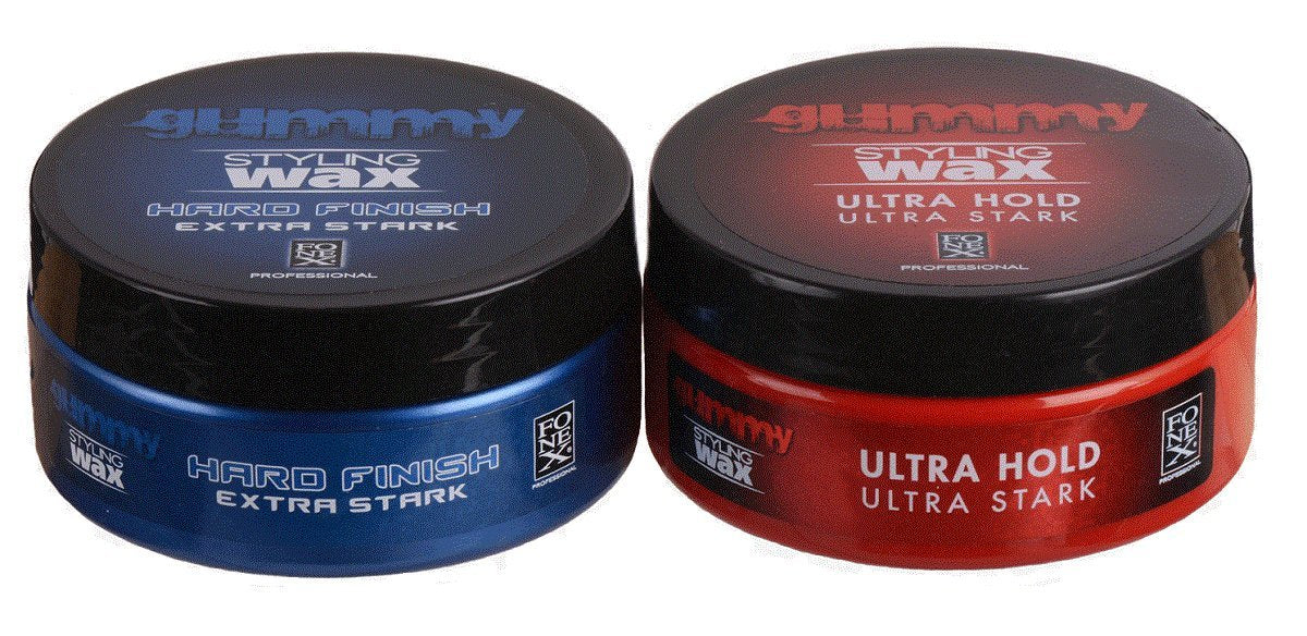 Fonex Styling Pack NEW : Gummy Styling Wax Hard Finish & Ultra strong Hold (po 150 ml) | wosk do włosów z dodatkowym połyskiem | wosk do włosów dla mężczyzn | Hair wax men do krótkich i długich włosów