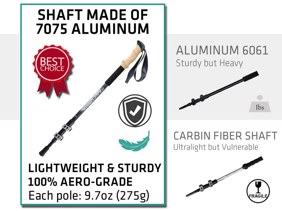 TREKOLOGY Kijki trekkingowe – lekkie, składane, regulowane, aluminiowe kijki do wędrówek, lekkie, para, z akcesoriami Nordic Trek dla kobiet, mężczyzn, seniorów, wędrówek