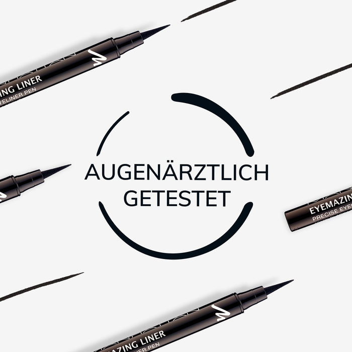Manhattan Eyemazing Liner – czarny filcowy eyeliner do idealnego nakładania – kolor Black Lacque 1010N – 1 x 1,2 ml