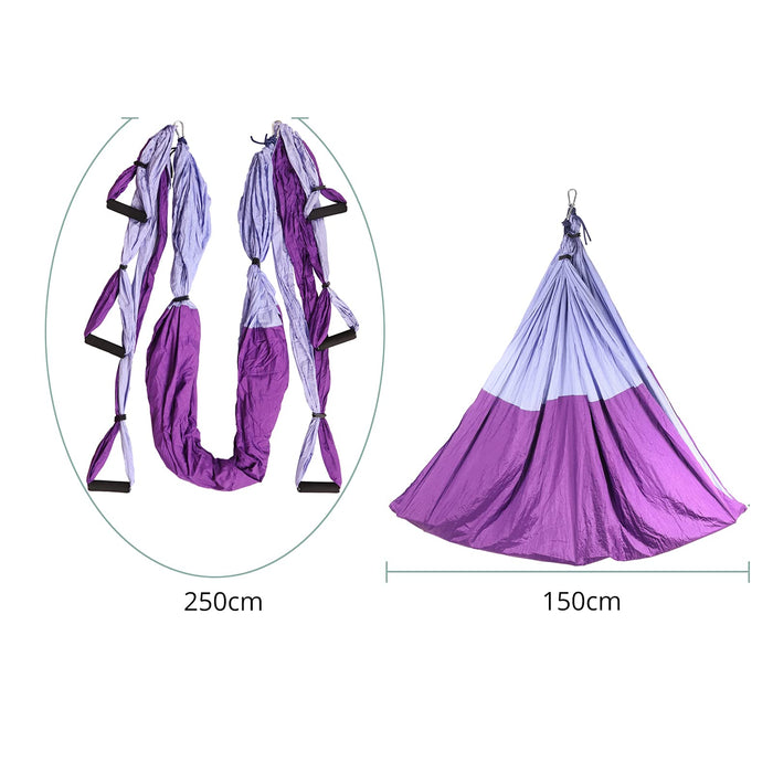 COLFULINE Zestaw hamaka do jogi, huśtawki łącznie z akcesoriami montażowymi, Aerial Yoga & Fitness zestaw huśtawek do jogi i fitnessu, do domu, studia fitness, na świeżym powietrzu