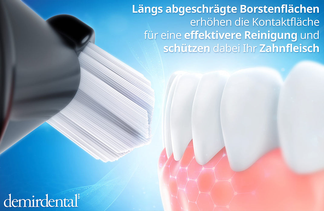 Demirdental Sensitive 4 końcówki pasujące do szczoteczek Philips Sonicare ProResults, miękkie głowice do wrażliwych zębów, czarne, HX6054b