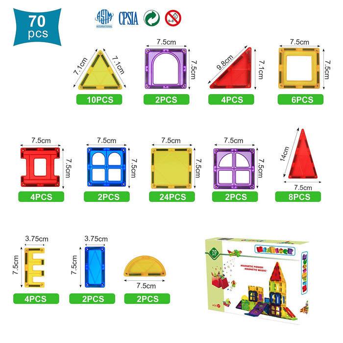 MAGBLOCK Magnetyczne klocki konstrukcyjne dla dzieci magnetyczne płytki kreatywność edukacyjna zabawki konstrukcyjne klocki dla chłopców dziewcząt prezent dla malucha