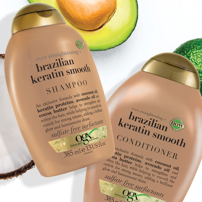 OGX Ever Straightening Brazilian Keratin Therapy Shampoo, 385 ml