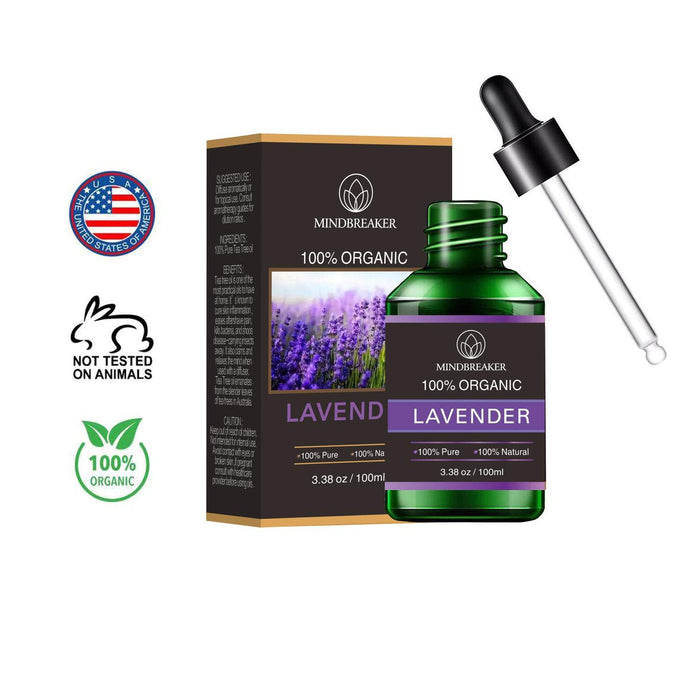 Organiczny eteryczny olejek lawendowy, pachnące olejki z organiczną aromaterapią, 100% czystych terapeutycznych olejków eterycznych najwyższej jakości (100 ml)