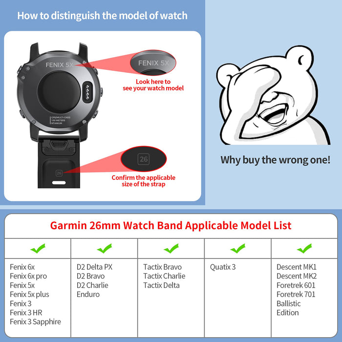 NotoCity pasek do zegarka Fenix 5X, 26 mm, do Fenix 5X Plus, Fenix 6X/Fenix 6X Pro/Fenix 3, Fenix 3 HR