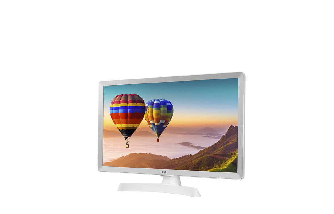 LG - 24TN510S- WZ - Monitor Smart TV da 60 cm (24") con schermo LED HD (1366 x 768, 16:9, DVB-T2/C/S2, WiFi, Miracast, 10 W, 2 x HDMI 1.4, 1 x USB 2.0, ottica, LAN RJ45, VESA 75 x 75), colore bianco