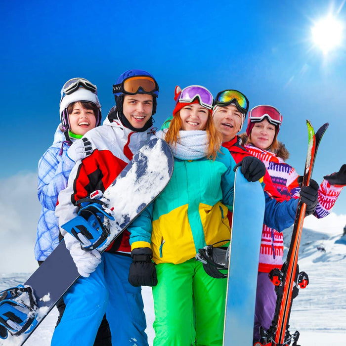 findway Gogle narciarskie, snowboardowe, dla osób noszących okulary, dla mężczyzn i kobiet, dla dorosłych, młodzieży, ochrona przed promieniowaniem UV, kompatybilne z kaskiem, sferyczne, lustrzane