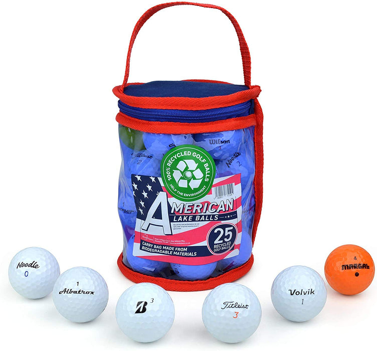 Second Chance 25 piłeczek golfowych i torba do przechowywania, czerwona i niebieska torba z PCW
