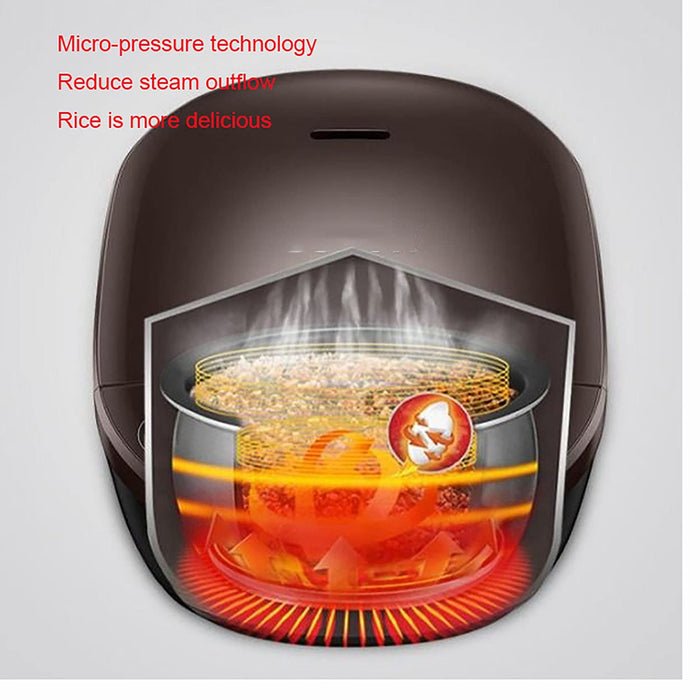 Kuchenka do gotowania ryżu (4 l), wielofunkcyjny garnek do gotowania ryżu, nieprzywierający garnek wewnętrzny, rezerwacja i konserwacja ciepła, dla 2-6 osób