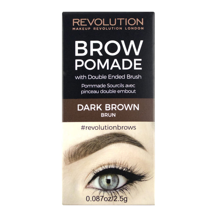 Makeup Revolution, Pomada do brwi, ciemny brąz, 2,5 g