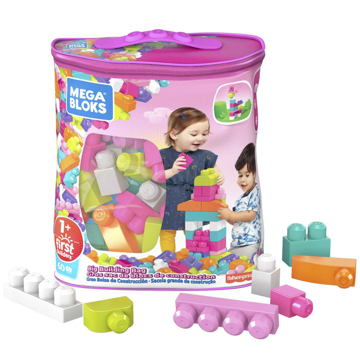 Mega, Klocki 60 Elem. Torba Różowa DCH54