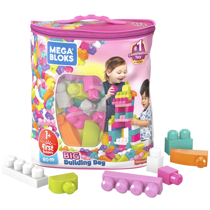 Mega, Klocki 80 Elem. Torba Różowa DCH62