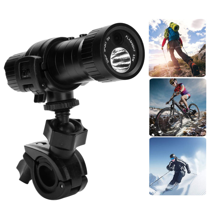 Bike Sports DV Recorder, latarka Sport Camera Stylowy wygląd Kompaktowy rozmiar do uprawiania sportów na świeżym powietrzu do nagrywania wideo do jazdy na świeżym powietrzu