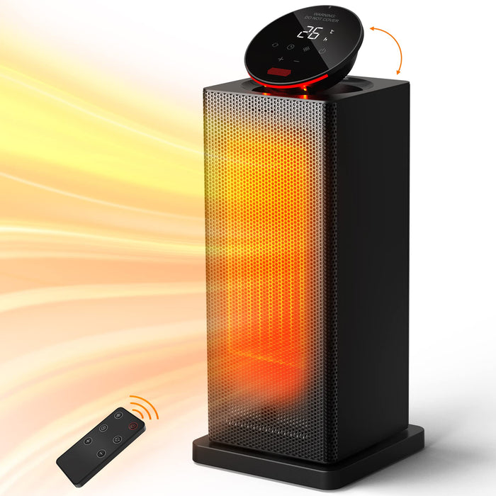 OMISOON Grzejnik 2000W, ECO grzejnik elektryczny, PTC, LED Touch, 90° oscylacji, 24H timer, 3 tryby, termostat i oszczędność energii, wielokrotna ochrona, dom