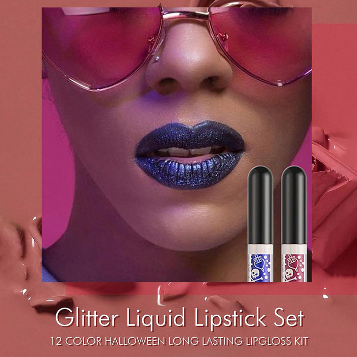 Zestaw płynnych pomadek do ust, na Halloween, długo trwały, matowy, trwały, nieklejący, zestaw wodoodpornych pomadek do ust dla kobiet, czarujący, atrakcyjny, kosmetyczny makijaż