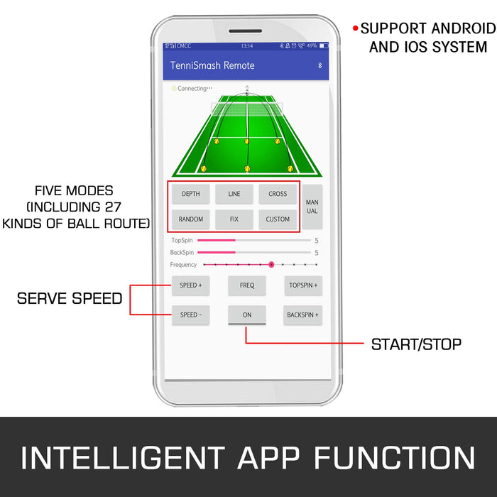 VEVOR Automat do tenisa 150 Piłek Maszyna Piłka tenisowa Automatyczna wyrzutnia piłek tenisowych Prędkość ABS 20-140 km / h Profesjonalny trening dla początkujących Zabawka dla psa Obsługa systemu Android iOS