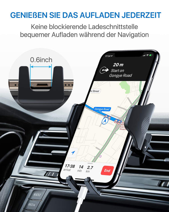Andobil Uchwyt samochodowy na telefon komórkowy, montowany na otworze wentylacji lub na przyssawki, 3 w 1, uniwersalny uchwyt na smartfon do iPhone 11, 11 Pro, Samsung Galaxy Note 10/S10, Huawei, Xiaomi, LG i inne