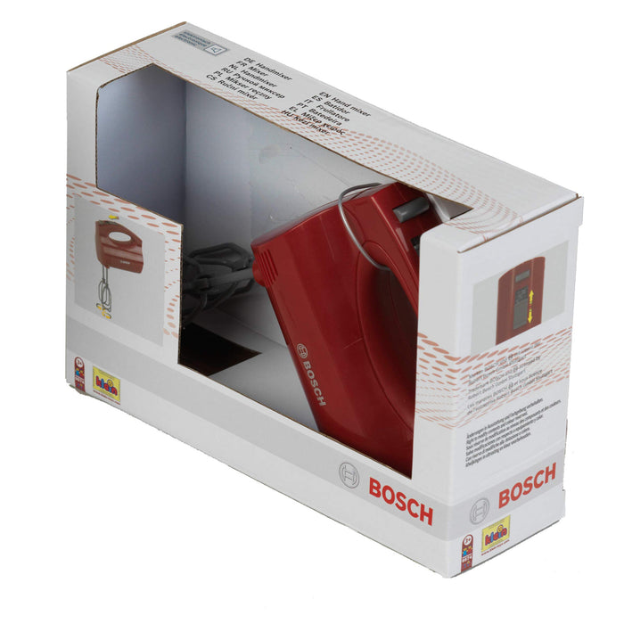 Theo Klein 9574 Mikser ręczny Bosch | Zasilany na baterie mikser z obracającymi się mieszadłami | Wymiary: 19 cm x 7 cm x 12 cm | Zabawka przeznaczona dla dzieci powyżej 3. roku życia