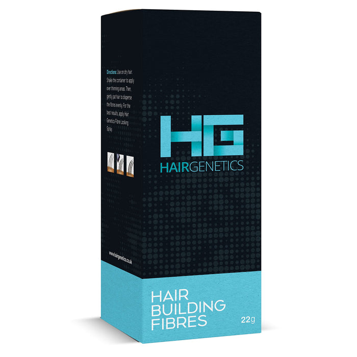 Hair Genetics® Advanced włókna keratynowe duże 22 g, naturalny gruby i strukturalny, profesjonalna jakość włókien, korektor wypadania włosów, dla mężczyzn i kobiet (ciemnobrązowy)