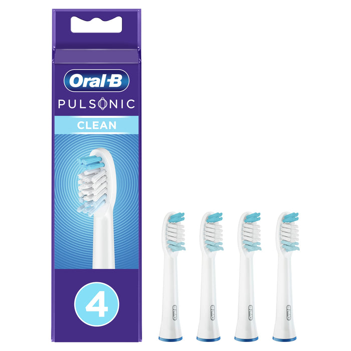 Oral-B Pulsonic Końcówki do Szczoteczek, 4 Sztuki, Oryginalne Wkłady do Sonicznej Szczoteczki, Białe