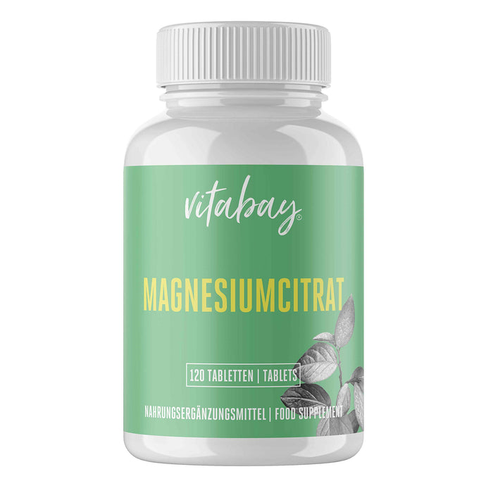 Vitabay Cytrynian magnezu 2556 mg w tym 400 mg elementarnego magnezu • 120 wegańskich tabletek • wysoka dostępność biologiczna • organiczny • Made in Germany