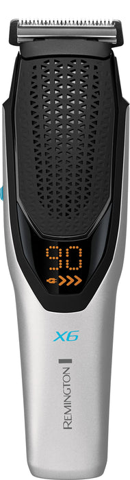 Remington X6 Power-X Maszynka do strzyżenia włosów — bezprzewodowa z japońskimi ostrzami ze stali i grzebieniem Micro Fade; Wybierz spośród 72 ustawień długości HC6001, Czarna i Srebrna