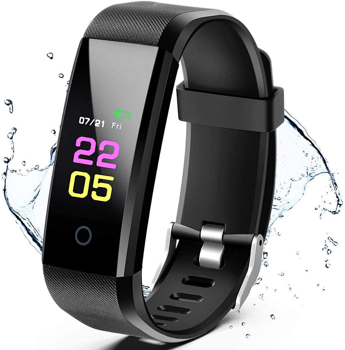 Lerkely Smart Band, Fitness Tracker, zegarek monitorujący aktywność z pulsometrem, ciśnieniomierz snu, wodoodporny IP67