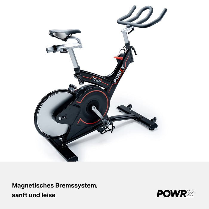 POWRX Rower do użytku wewnątrz i na rower, z hamulcem magnetycznym, ergometr, trener domowy, z regulacją wysokości, rower fitnessowy, rower miejski do domu