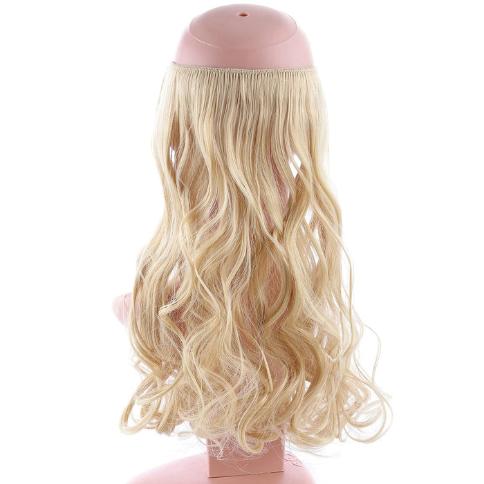 Przedłużanie włosów z niewidocznym drutem, zagęszczanie włosów, pofalowane, kolor blond, 2 50 cm