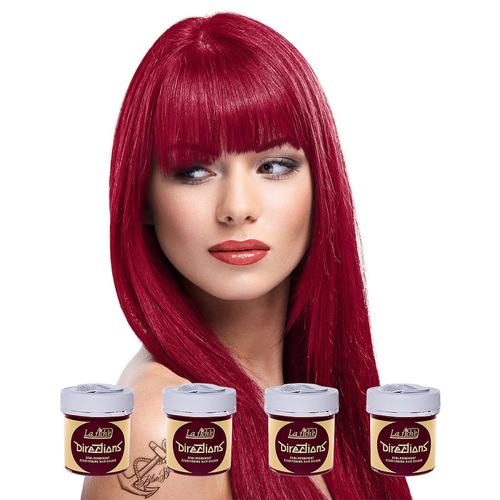 Directions farba do włosów różowy czerwony zestaw 4 x 88 ml