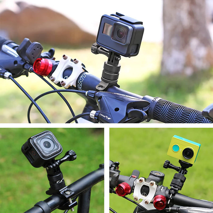 VKESEN Aluminiowy uchwyt rowerowy na kamerę sportową, na kierownicę, uchwyt na aparat fotograficzny 360 stopni, uchwyt do GoPro Hero 9 8 7 i innych kamer sportowych