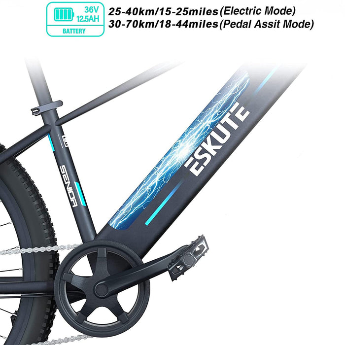 ESKUTE E-Bike E rower górski 27,5 cala Pedelec, Voyager' rower elektryczny z ukrytym akumulatorem litowym 48 V 10 Ah 250 W z tyłu