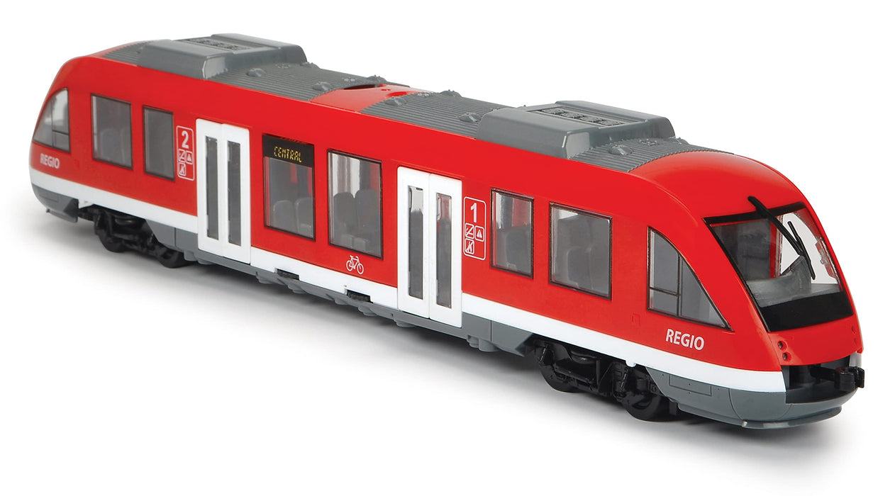 Dickie Toys 203748002 CITY Pociąg miejski wierna replika pełnowymiarowego pociągu, otwierane drzwi i dach, umeblowane wnętrze, skala: 1:43, długość: 45 cm, odpowiedni dla dzieci od 3 lat