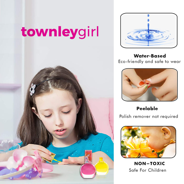 Townley Girl Super pobudzające lakier do paznokci Peel-Off Deluxe zestaw prezentowy dla dziewcząt, 18 kolorów