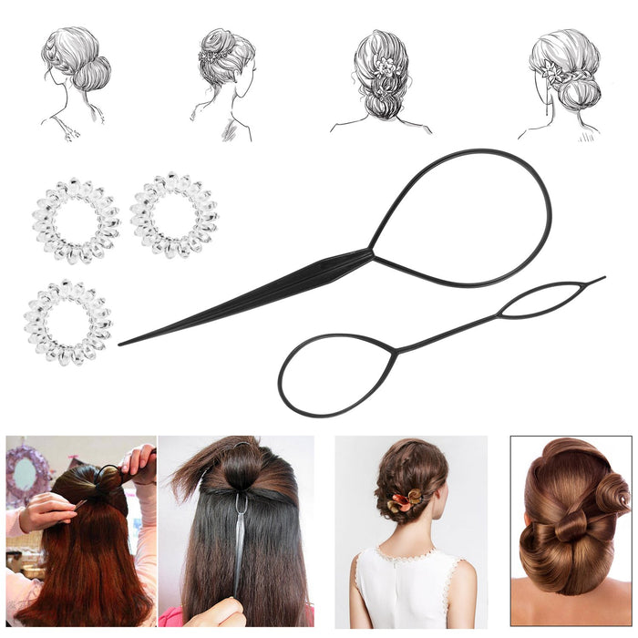Akcesoria do stylizacji włosów, ivencase 28szt Zestaw akcesoriów do stylizacji włosów Moda Gumki Zacisk Fryzjerstwo Boudin Roller Lokówki Magic Bun Clip Braid Twist Hair Kit