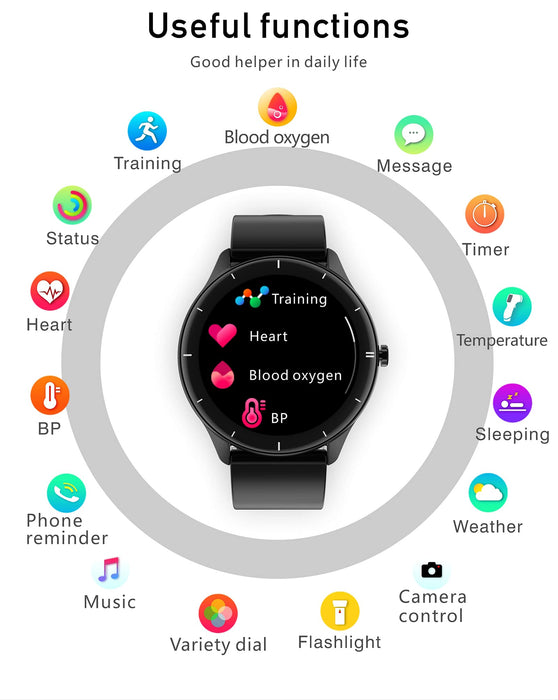 Wodoodporny tracker aktywności, kompatybilny z systemem Android i iOS, wykrywanie tlenu krwi Smartwatch GPS, Braun Q21