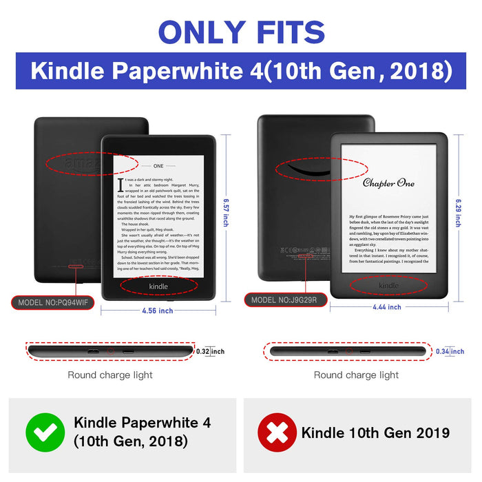 OLAIKE Etui z klapką do Kindle Paperwhite 2018 – z funkcją Auto Wake/Sleep, obicie ze skóry PU z paskiem na rękę (tylko do Kindle Paperwhite 10. generacji – 2018), Twilight Garden