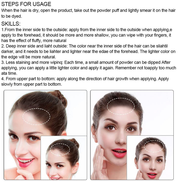 Hair Line Shadow Powder, Odporny na pot puder do włosów, do użytku domowego(Kawa)