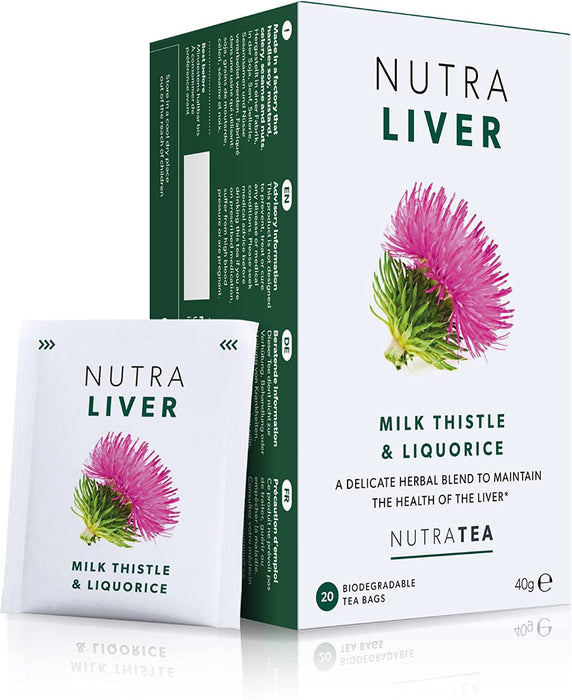 NutraLiver Herbata z wątroby | Herbata odtruwania wątroby | Herbata koca – wspomaga regenerację wątroby – 20 opakowań herbaty – od Nutra Tea – herbata ziołowa