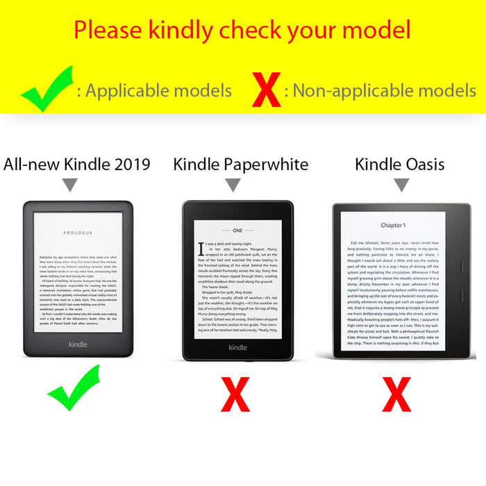 XINJIEJIE Czerwone etui do Kindle Youth Edition 2019 czytnik e-booków z klapką ultralekka magnetyczna obudowa inteligentna osłona ochronna z automatycznym budzeniem/uśpieniem do modelu J9G29R