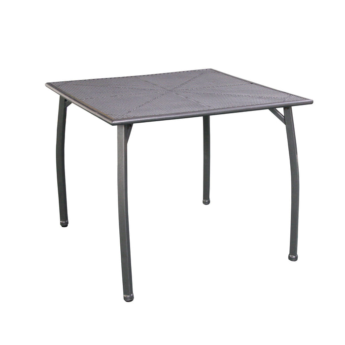 greemotion Stół ogrodowy Toulouse prostokątny, kwadratowy stół ze stali pokrytej tworzywem sztucznym, stół do jadalni z regulacją poziomu, szary, ok. 90 x 90 x 74 cm