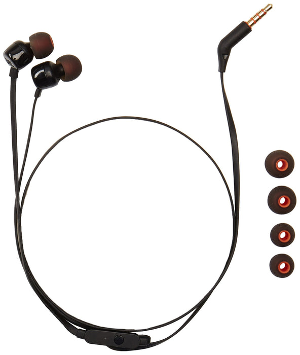 JBL T110 uniwersalne słuchawki douszne z pilotem i mikrofonem, czarne