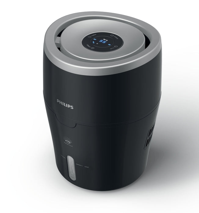 Philips HU4813 10 nawilżacz powietrza do 44 m², higieniczna technologia NanoCloud, cichy tryb nocny, tryb automatyczny, kolor czarny