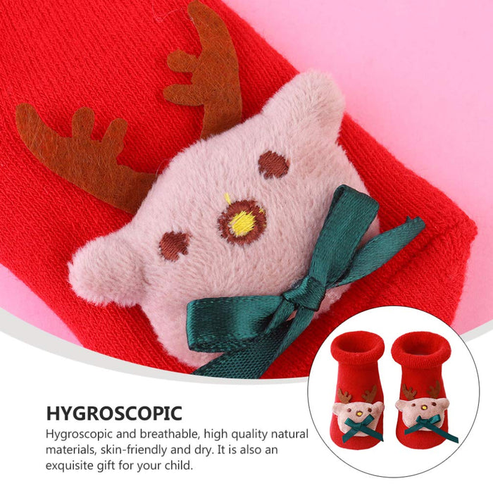 Holibanna Świąteczne skarpetki dla dzieci antypoślizgowe silikonowe skarpetki rozmyte zimowe bawełniane skarpetki grube ciepłe kapcie skarpetki skarpetki frotte dla dzieci chłopców dziewcząt niemowlęta malucha noworodka święta impreza