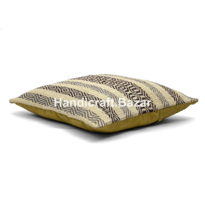 Handicraft Bazar r Juta poszewka na poduszkę tradycyjna vintage wełniana juta macierzyńska poszewka na poduszkę indyjska juta boho kilim Euro narzuta podłoga sofa poszewka na poduszkę