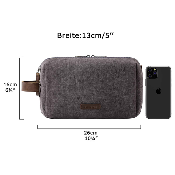 BAGSMART Kosmetyczka dla mężczyzn, do podróży, z podwójnym zamkiem błyskawicznym, duża przestrzeń do przechowywania, 5 l, szary-1, Rozmiar uniwersalny,