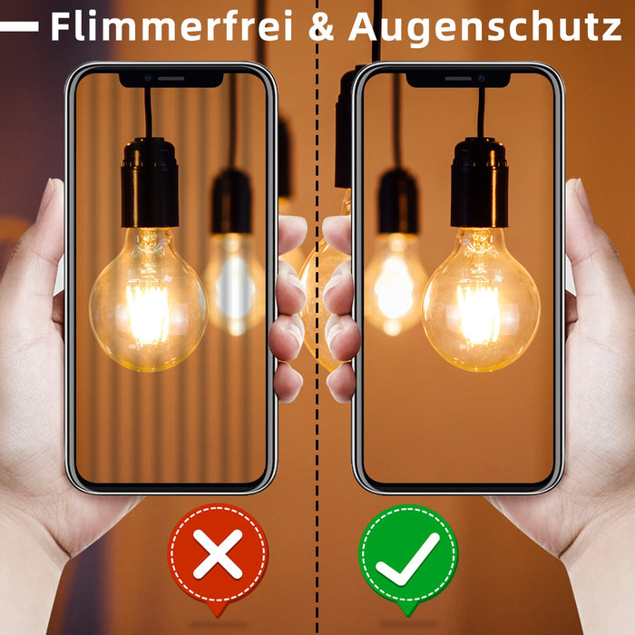 GBLY 2 sztuki LED E27 lampa vintage żarówka - G80 żarówka edison 2700K 4W żarówka ciepła biała filament retro żarówka zabytkowa lampa szklana energooszczędna lampa do domu hotel bar kawiarnia